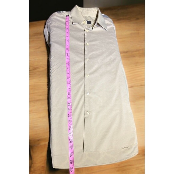 Vintage PRADA Made Italy Beige Stretch, Collar Lng Sleeve Dress Shirt 39"15-1/2" - Picture 16 of 16